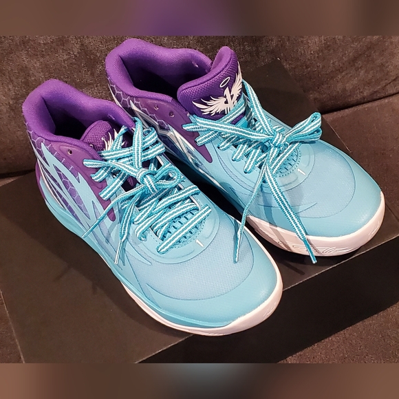 Puma Blue Purple Melo Ball Shoes - Picture 1 of 4
